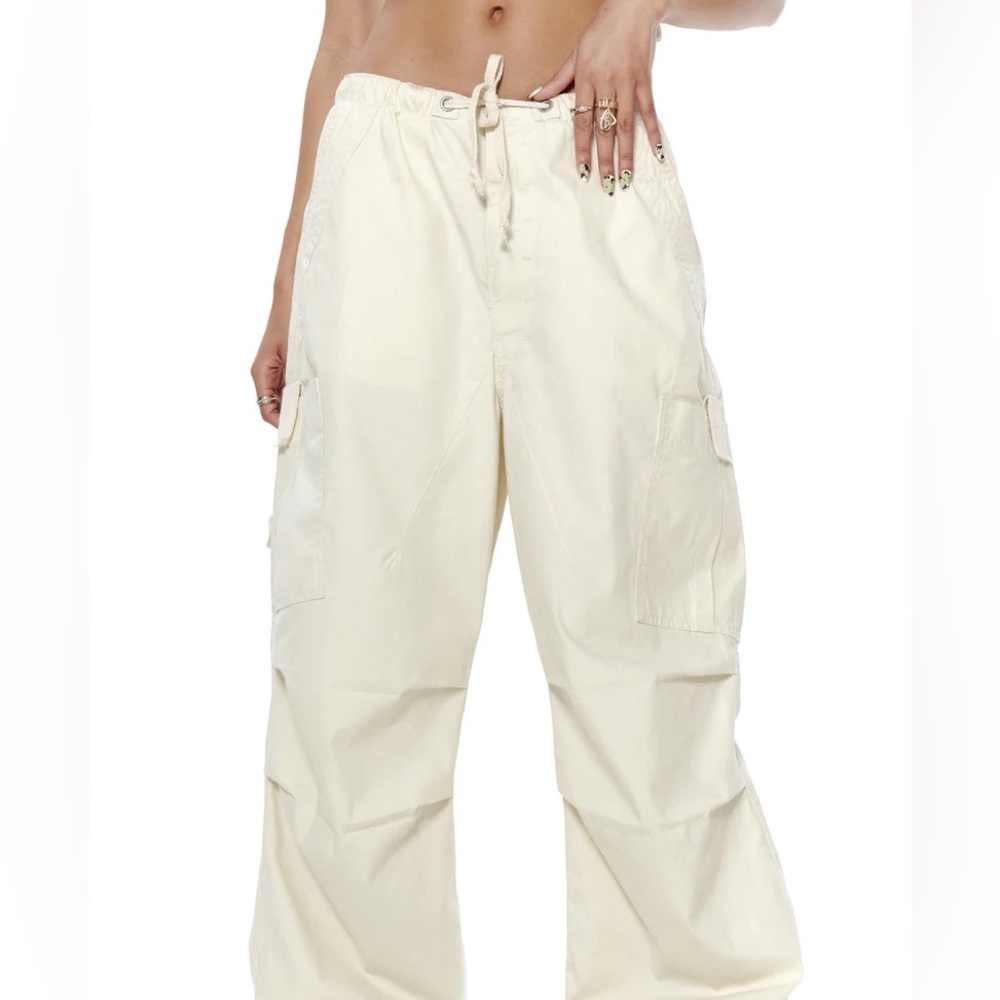 Jaded London Parachute Pant - Ecru - Size S